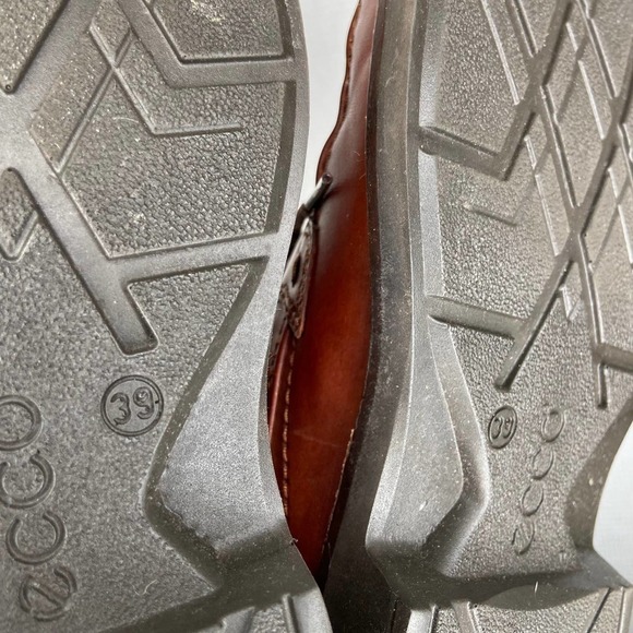 Ecco | Brown Leather Mens Dress Oxford Shoes Dressy‎ 39 - Picture 5 of 8